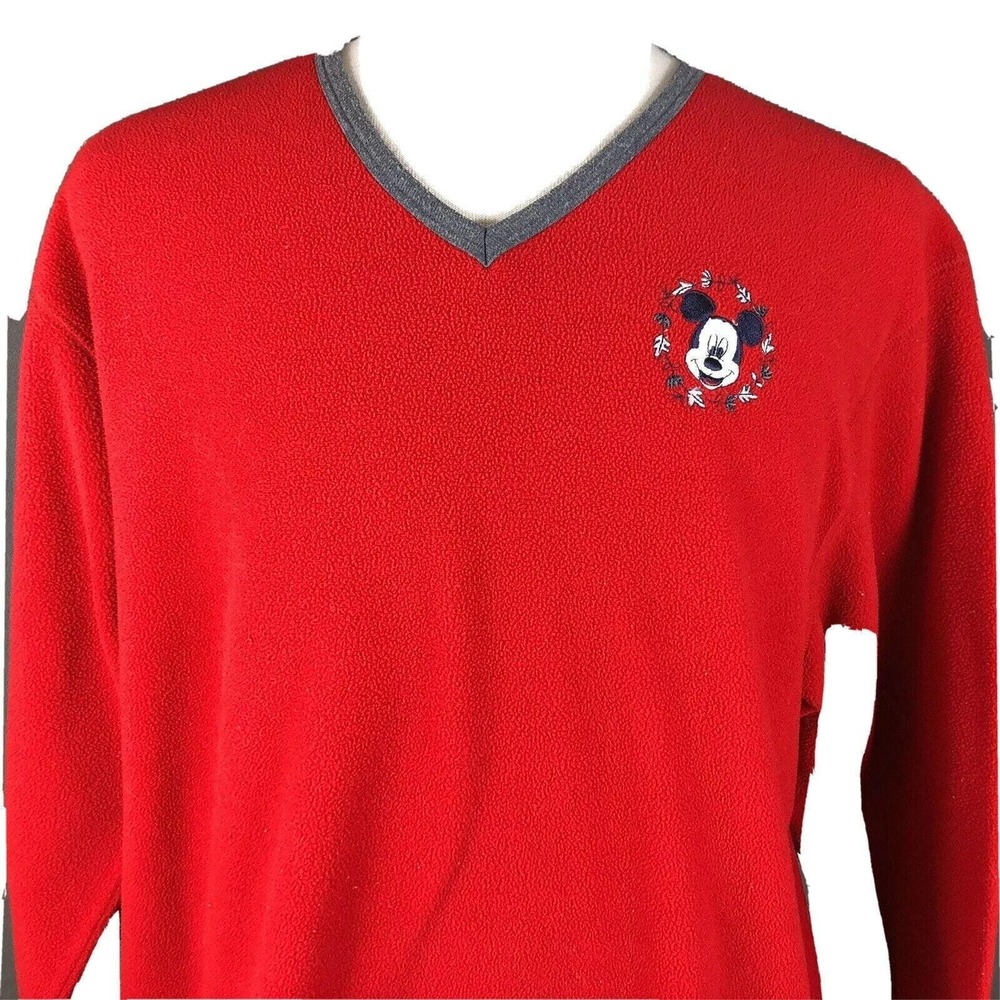 Mickey Unlimited V-Neck Sweater Top Vintage 90s Walt Disney Mouse XL Embroidered - Picture 4 of 7